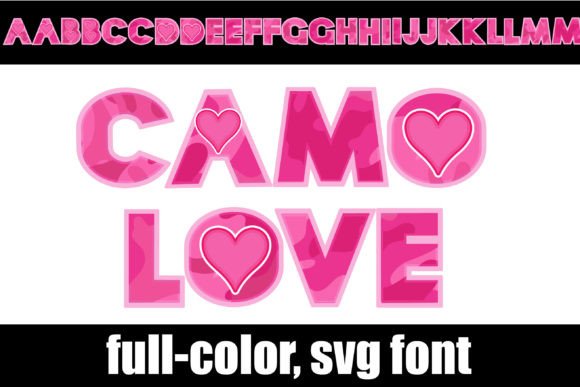 Camo Love: A Colorful Display Font for Handmade Creators